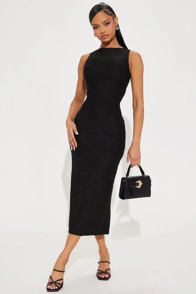 Back Cutout Geometric Sleeveless Dress